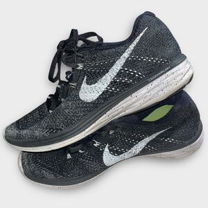 Nike Black and White Flyknit Lunar Shoes